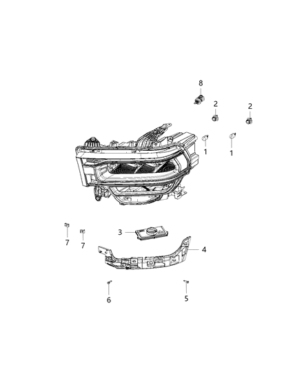 2020 Ram 3500 Parts, Headlamp Service Diagram 2