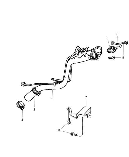 2003 Chrysler Voyager Fuel Tank Filler Tube Diagram