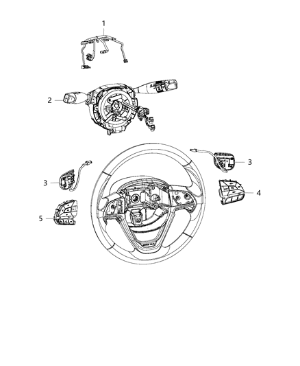 2017 Jeep Cherokee Switches - Steering Column & Wheel Diagram