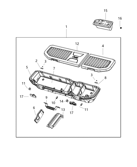 2021 Jeep Gladiator Cylinder-Glove Box Lock Assembly Diagram for 68384451AB