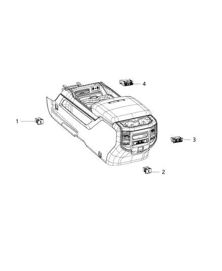 2020 Ram 3500 U Connect Media & Charging Center Diagram 1