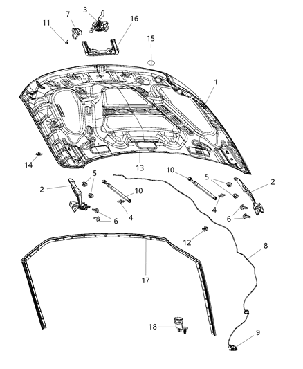 2020 Ram 5500 Hood & Related Parts Diagram