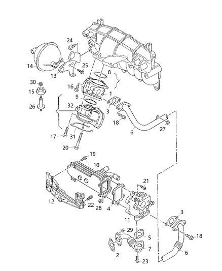 2007 Jeep Patriot Gasket Diagram for 68001601AA