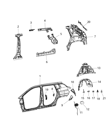 2019 Jeep Compass Housing-Fuel Filler Diagram for 55112780AA