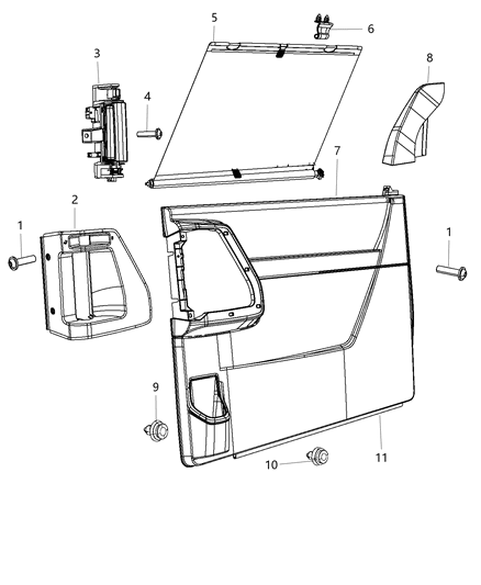 2020 Dodge Grand Caravan Sliding Door Trim Panels Diagram