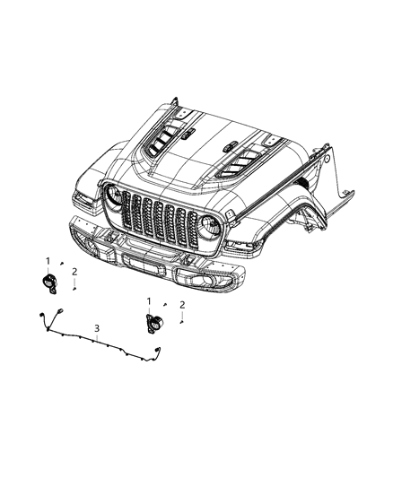 2021 Jeep Wrangler Lamps, Fog Diagram 1