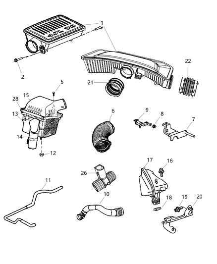 2007 Jeep Grand Cherokee Air Cleaner Diagram for 5159169AA