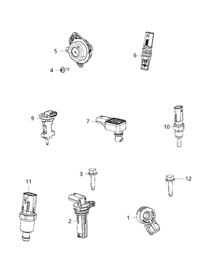 2020 Jeep Grand Cherokee Sensors, Engine Diagram 1