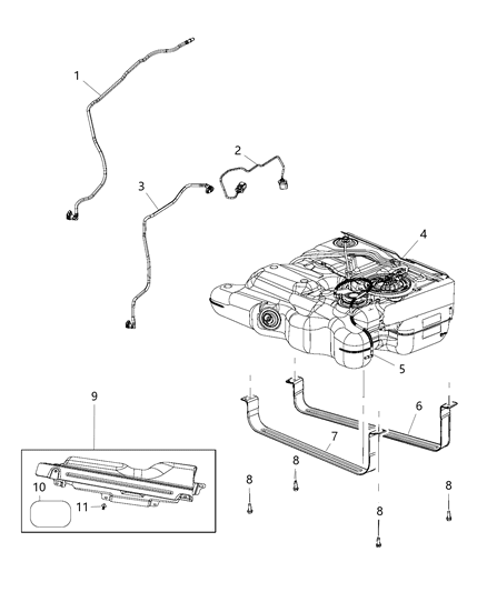 2020 Dodge Grand Caravan Fuel Tank And Related Parts Diagram