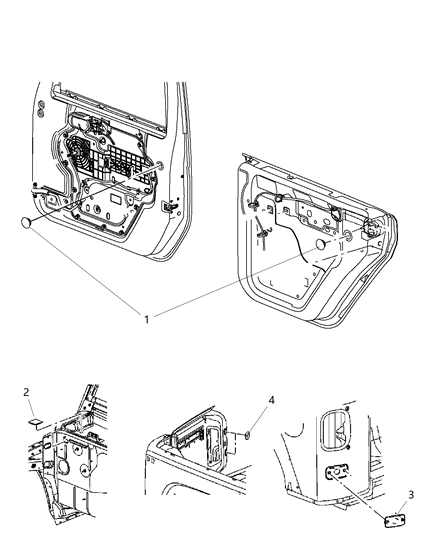 2018 Jeep Wrangler Hood, Doors, Decklid, Tailgate, & Liftgate Plugs Diagram