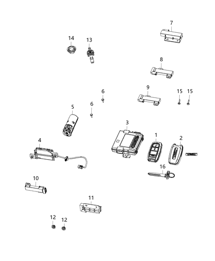 2020 Chrysler Pacifica Antenna-Remote Start And KEYLESS En Diagram for 68186558AA