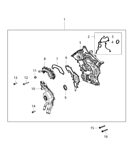 2019 Dodge Durango Timing Case Cover Diagram 1