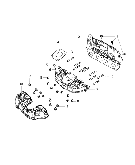 2020 Jeep Renegade Exhaust Manifold And Heat Shield Diagram 1