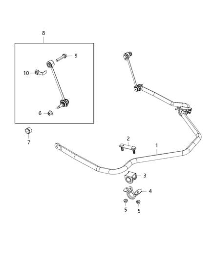 2020 Ram 3500 Stabilizer Bar - Rear Diagram