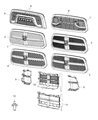 Diagram for 2014 Ram 1500 Grille - 68093446AC