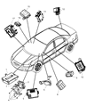 Diagram for 2005 Chrysler Sebring Air Bag Control Module - 4602283AE