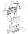 Diagram for 2008 Chrysler Town & Country Liftgate Hinge - 5020858AA