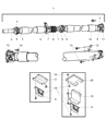 Diagram for 2000 Dodge Dakota Driveshaft Center Support Bearing - 5014097AA