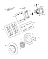 Diagram for Chrysler Town & Country Brake Caliper Bracket - 68029886AA