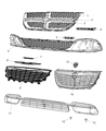 Diagram for 2011 Chrysler Town & Country Grille - 68100694AA