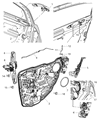 Diagram for 2009 Chrysler Sebring Door Latch Cable - 68021452AA