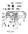 Diagram for 2006 Chrysler Town & Country Hazard Warning Switch - 5134628AA