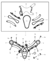 Diagram for Dodge Durango Timing Chain Guide - 53021796AA