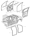 Diagram for 2004 Chrysler Town & Country Door Seal - 4717750AC