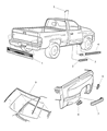 Diagram for 2000 Dodge Ram 2500 Door Moldings - 55076887AA
