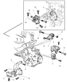 Diagram for 1998 Chrysler Town & Country Engine Mount Bracket - 4612412