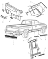 Diagram for 2000 Dodge Ram 2500 Door Moldings - 55076536