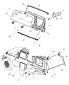 Diagram for 2010 Jeep Wrangler Weather Strip - 5182070AA