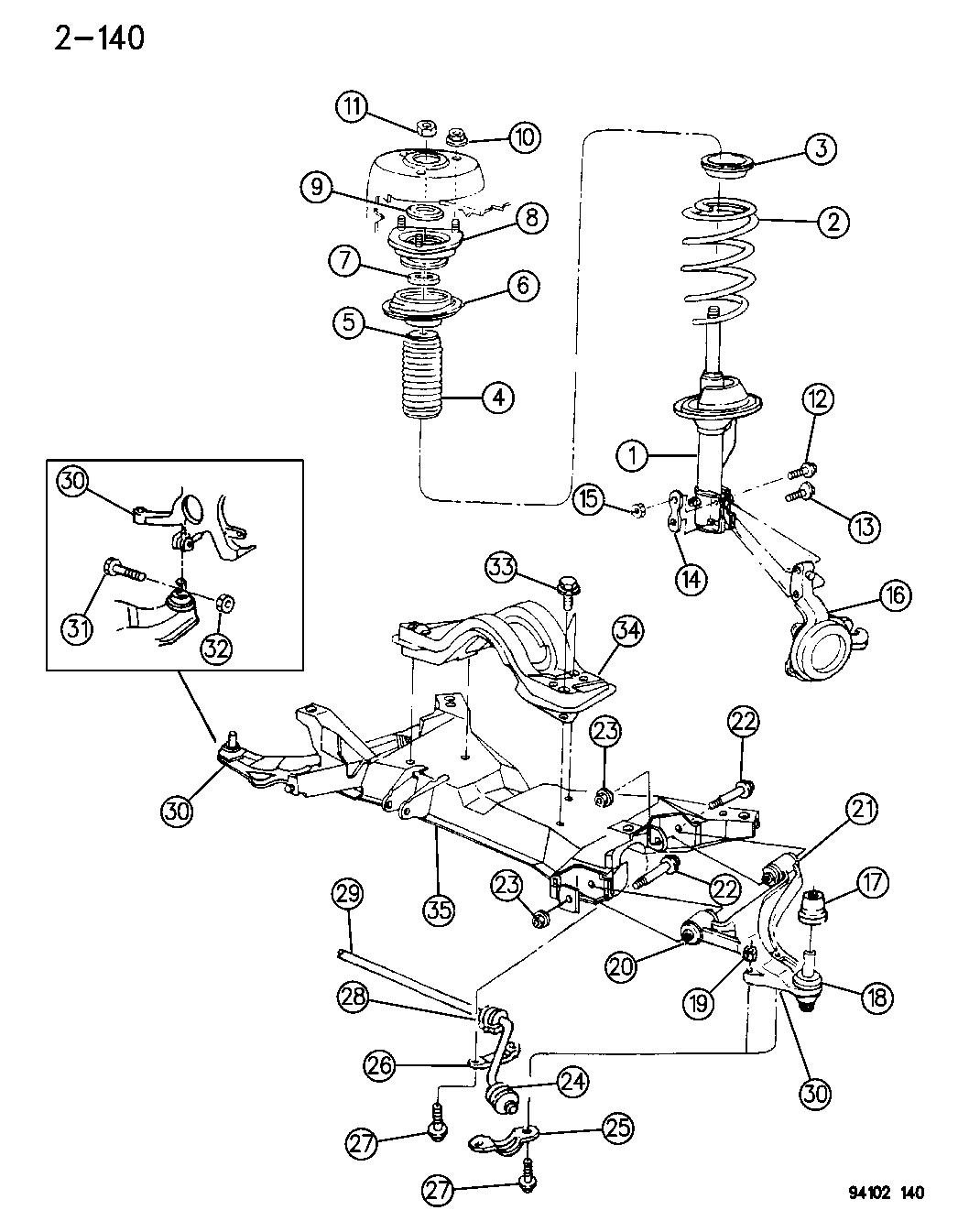 1995 Dodge Caravan Suspension - Front - Mopar Parts Giant