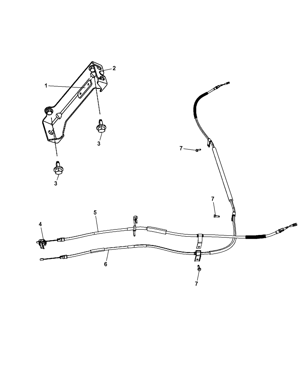 2019 Dodge Grand Caravan Park Brake Cables, Rear