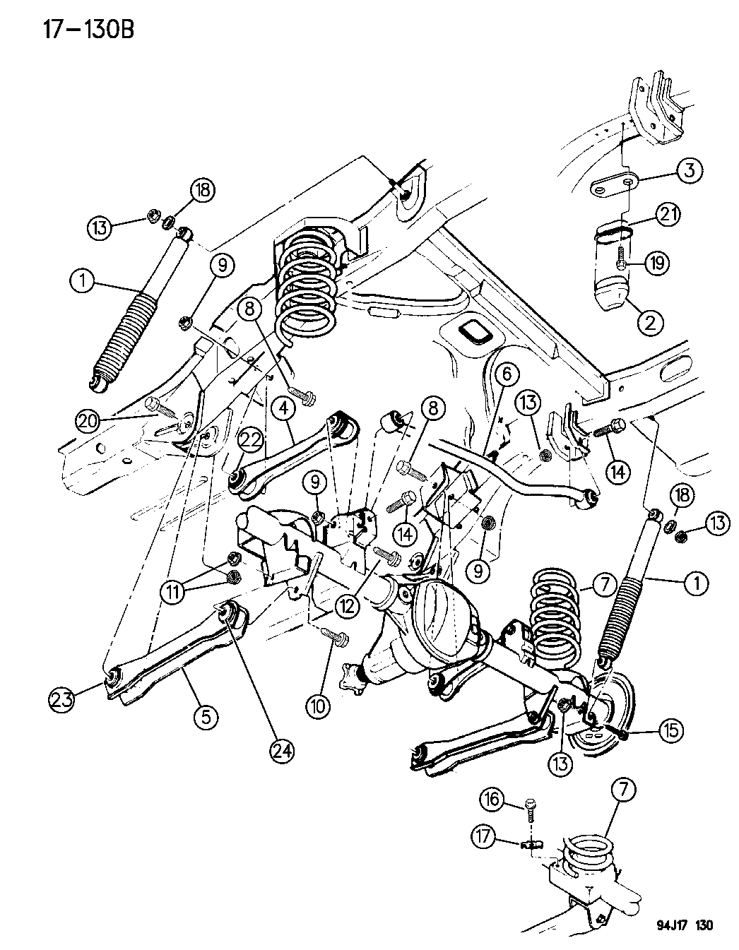 1995 Jeep Grand Cherokee Suspension Rear With Shock Absorber