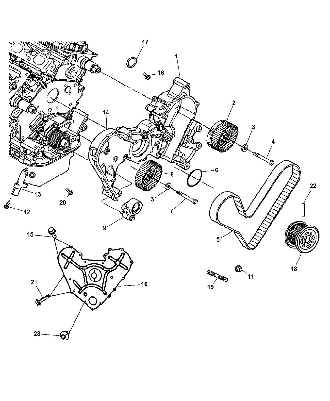 4892265AA - Genuine Dodge COVER-TIMING BELT