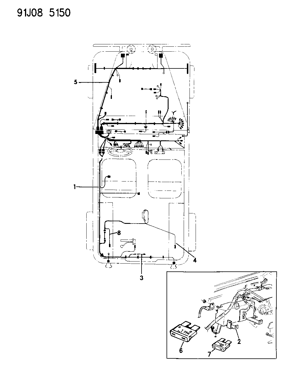 1991 Jeep Wrangler Wiring Body & Accessories