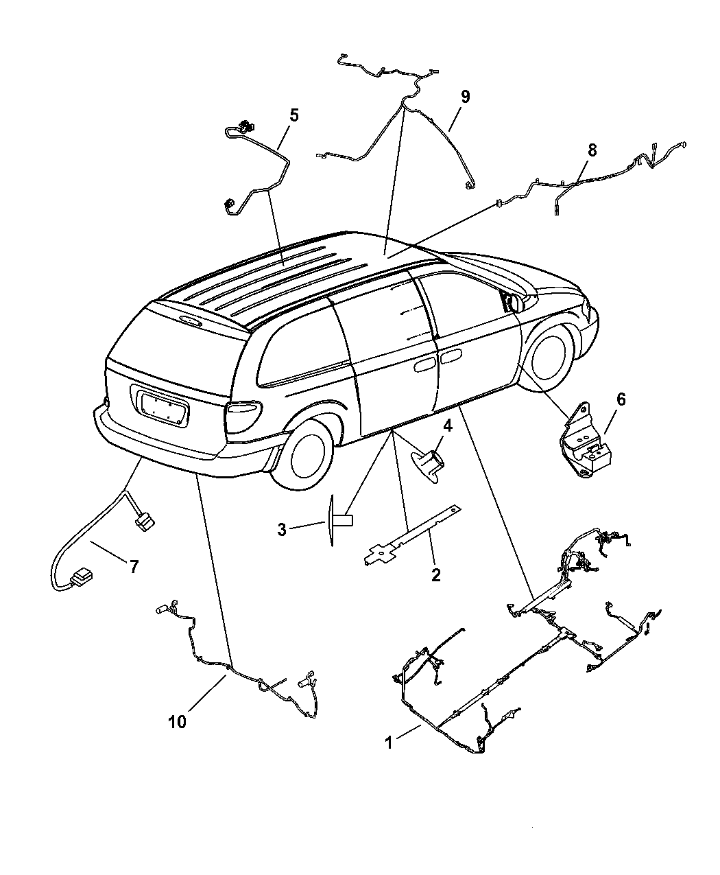 2007 Chrysler Town & Country Wiring Body - Mopar Parts Giant