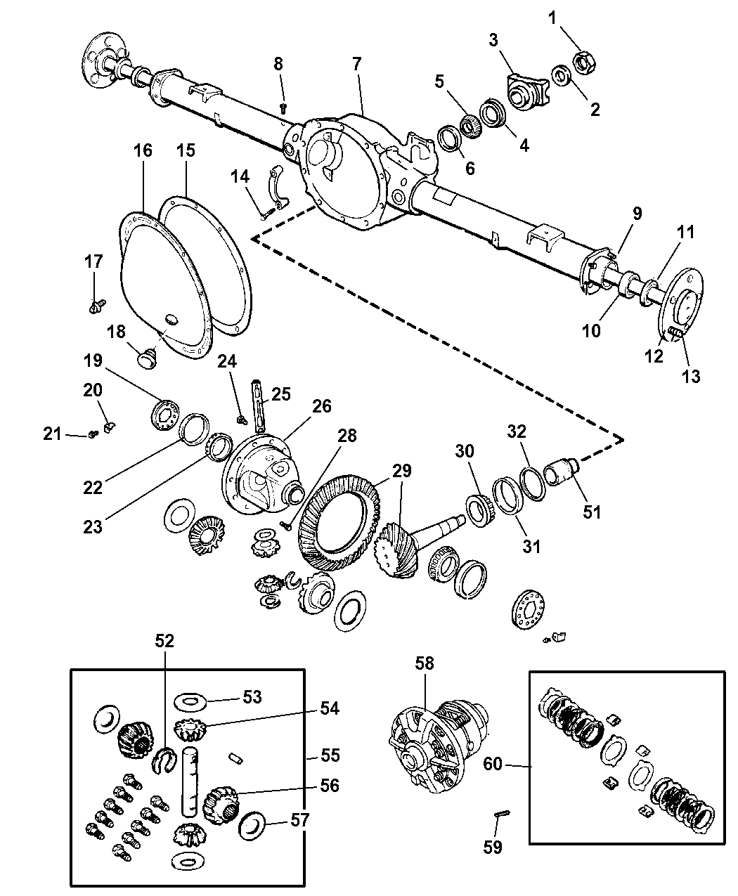 2005 Jeep Liberty Axle, Rear, With Differential And Housing