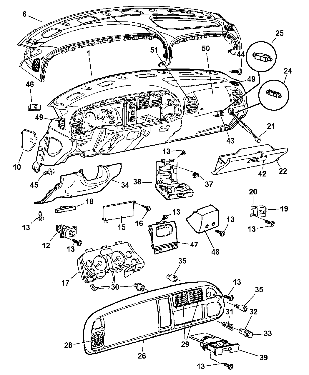 2001 Dodge Ram 1500 Interior Parts