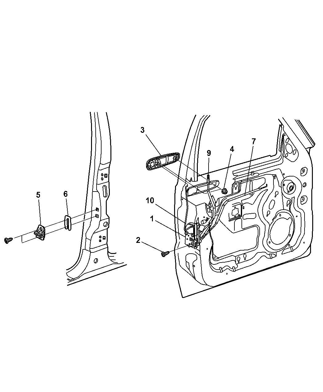 2005 Jeep Liberty Door, Front, Lock And Controls