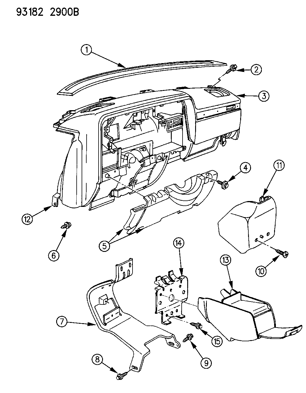 1993 Chrysler Imperial Instrument Panel Panel & Pad