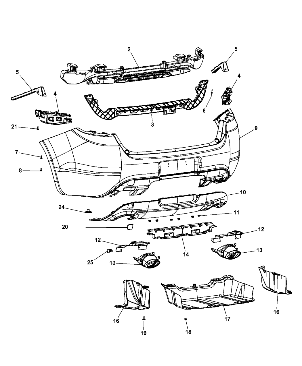 2014 Dodge Dart Fascia, Rear Mopar Parts Giant