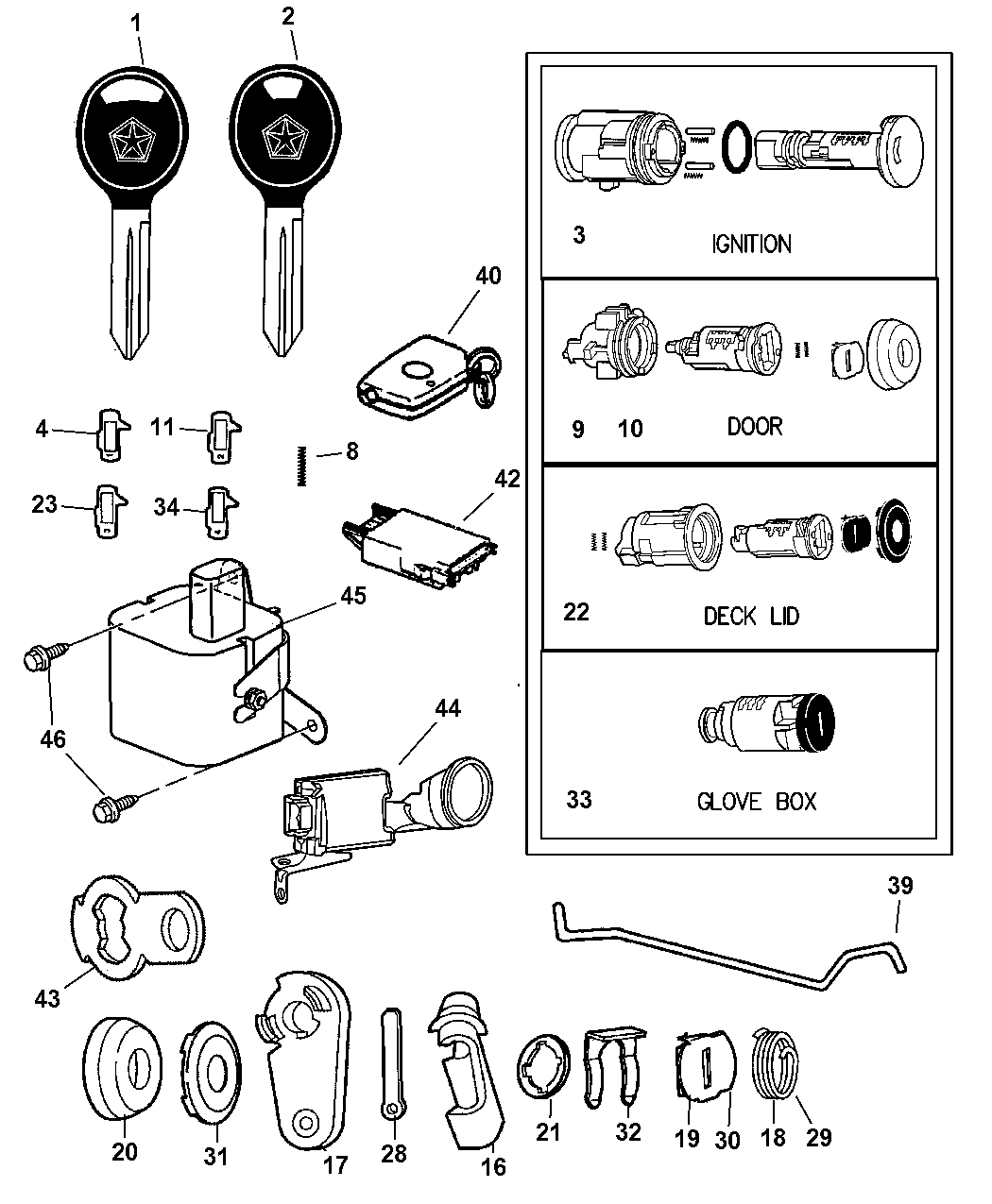 4778125 - Genuine Mopar CYLINDER LOCK