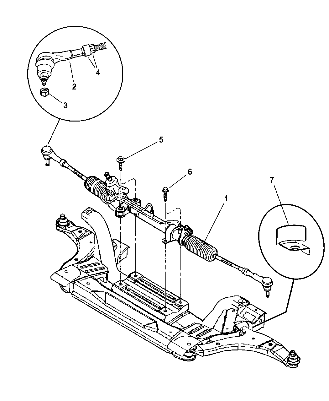 2003 Dodge Neon Gear Rack Pinion And Attaching Parts