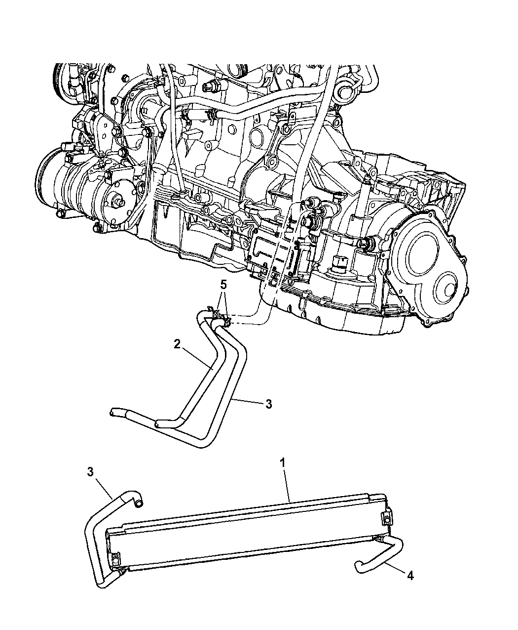 2001 Chrysler PT Cruiser Transmission Oil Cooler & Lines