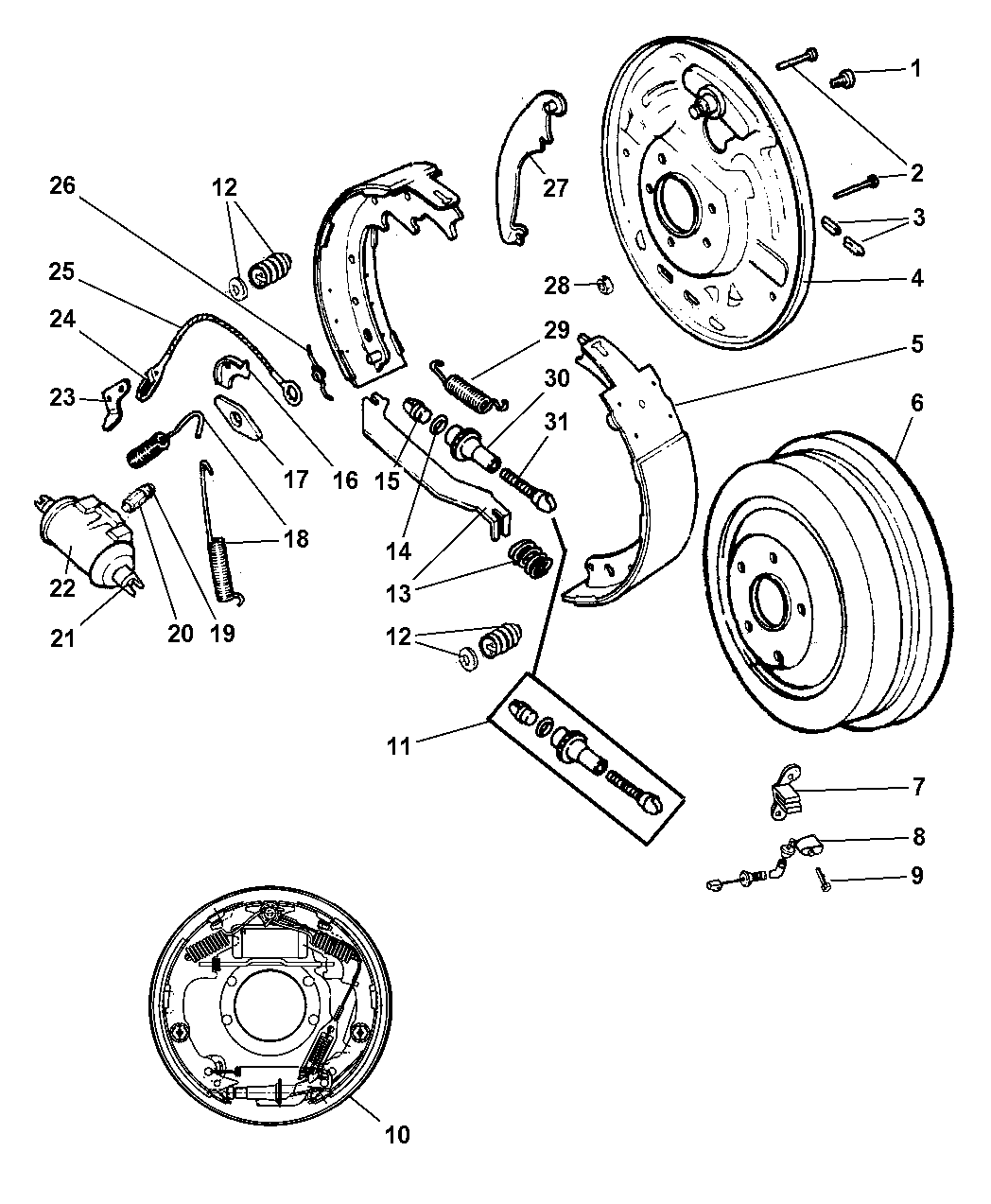 2006 Jeep Wrangler Brakes,Rear,Drum - Mopar Parts Giant