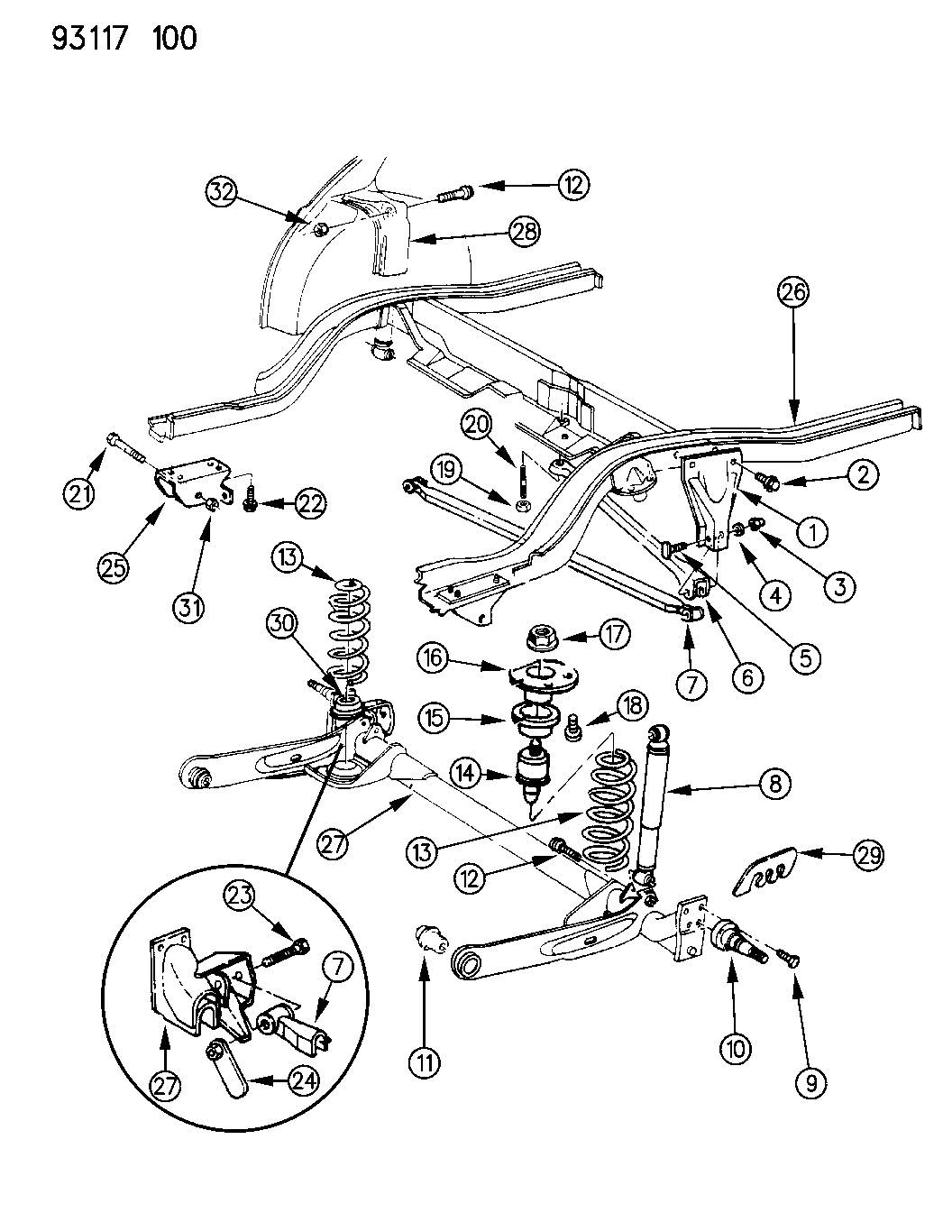 1993 Dodge Shadow Suspension - Rear - Mopar Parts Giant