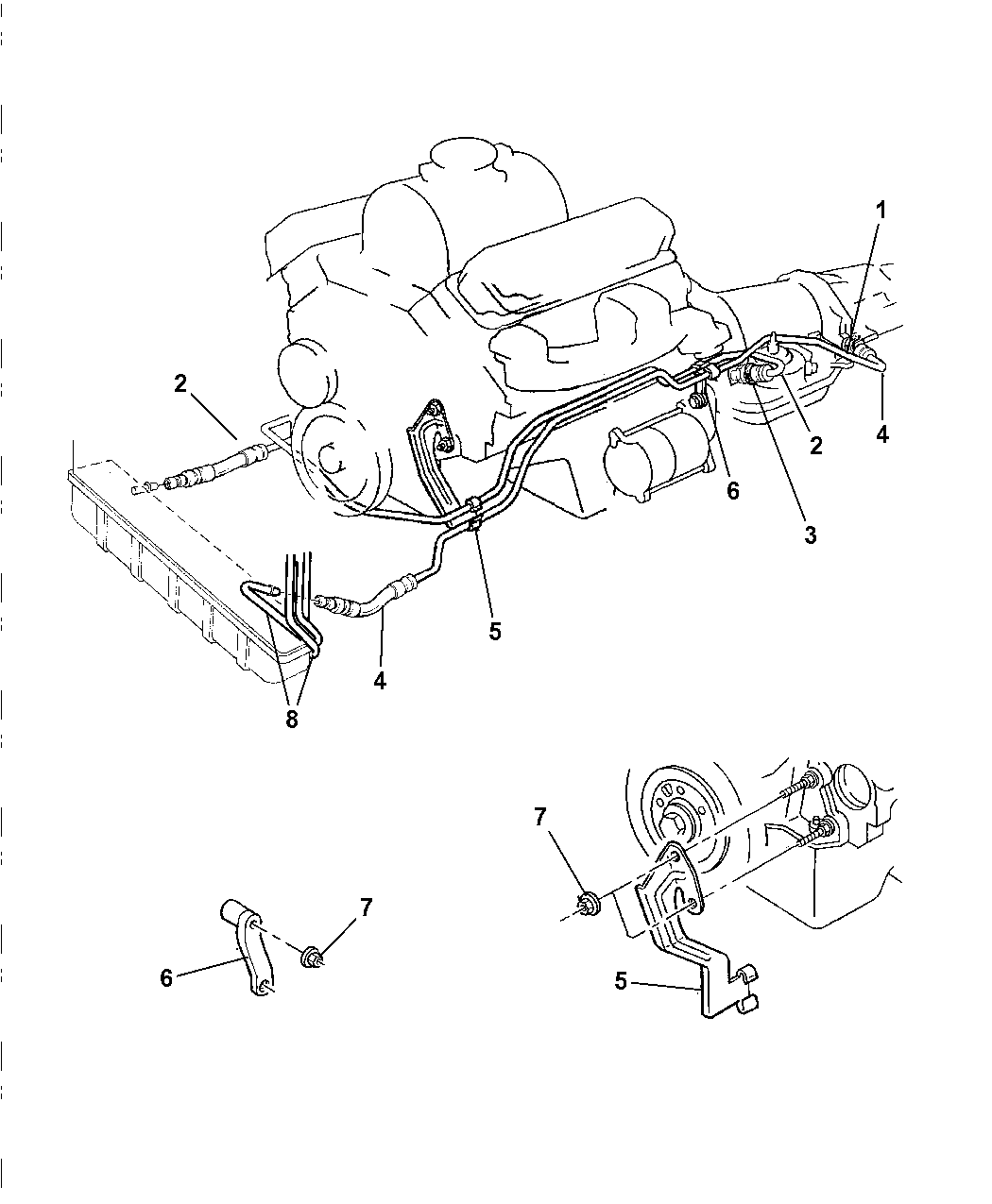 1999 Dodge Dakota Transmission Oil Cooler & Lines