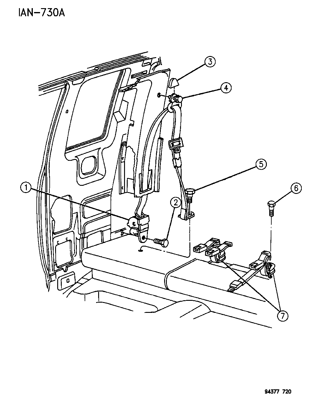 1994 Dodge Dakota Belts - Rear Seat - Mopar Parts Giant